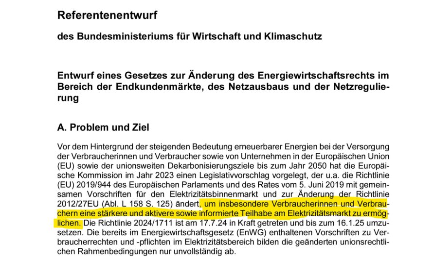 Referentenentwurf zum Energy-Sharing noch unzureichend